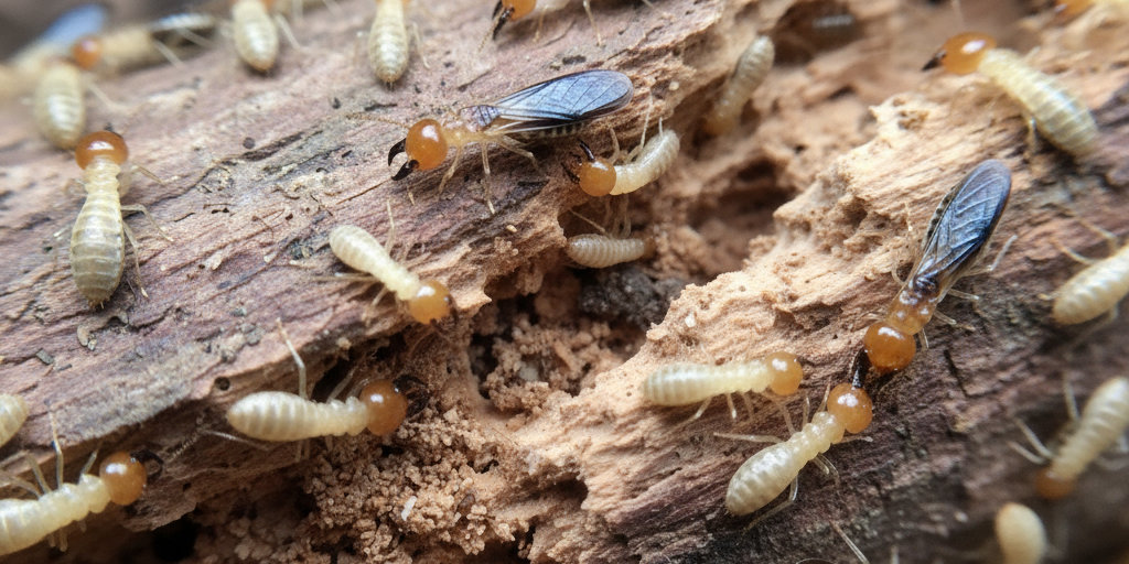 Termite damage to wood